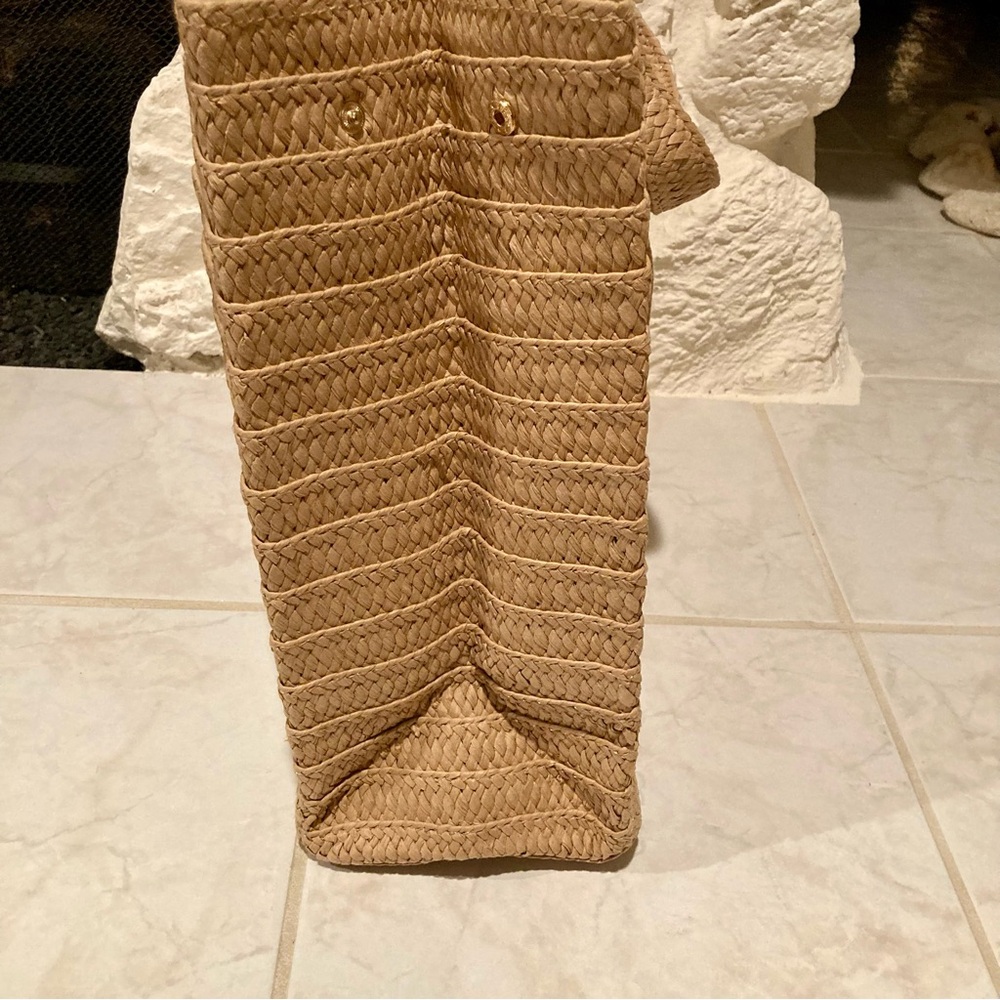 NWT Urban Expression Seaton Pearl Natural Straw Tote, Playful “Swim and Tonic” - Picture 9 of 13